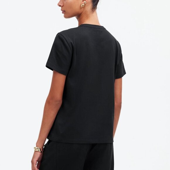 Madewell Perfect Cotton Crewneck Short Sleeve Tee Black Size S NWT - Picture 2 of 8